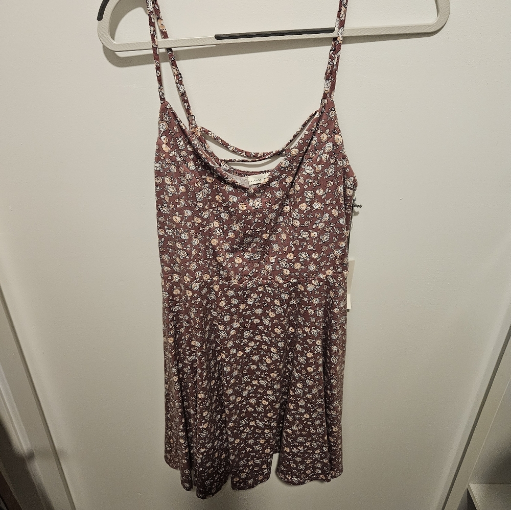 Floral Sleeveless Dress - Mauve